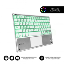 Teclado para tablet Subblim Smart Backlit BT Keyboard Touchpad silver