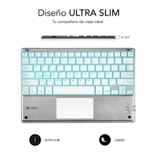 Teclado para tablet Subblim Smart Backlit BT Keyboard Touchpad silver