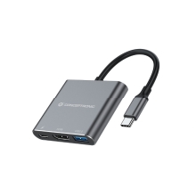 Adaptador Conceptronic DONN018 tipo C a 1xHDMI 1xUSB-A 3.0 1xUSB-C PD 100W