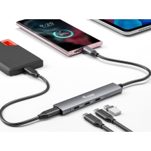 Hub USB tipo C Equip Life USB3.2 Gen1 4 puertos USB tipo C