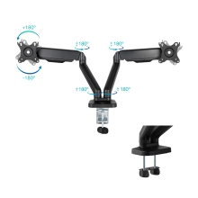 Soporte de mesa TooQ DB5132TNR-B 17" a 32" 2 pantallas con brazos negro