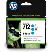 Pack 3 cartuchos originales HP 712 cian