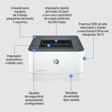 Impresora HP LaserJet Pro 3002dn A4 33ppm red duplex