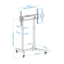 Soporte de suelo con ruedas TooQ FSM02-B 55" a 100" eléctrico "Lux"
