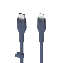 Cable Belkin USB tipo C macho a Lightning macho silicona clip 1m azul