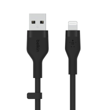 Cable Belkin USB-A macho a Lightning macho silicona clip 1m negro