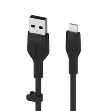 Cable Belkin USB-A macho a Lightning macho silicona clip 1m negro