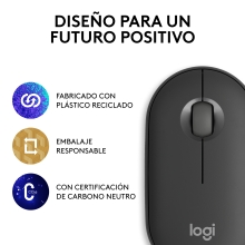 Ratón inalámbrico Logitech pebble mouse 2 m350s negro