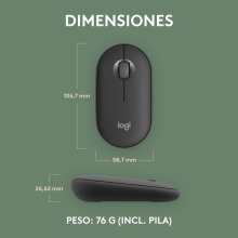 Ratón inalámbrico Logitech pebble mouse 2 m350s negro