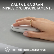 Ratón inalámbrico Logitech pebble mouse 2 m350s blanco