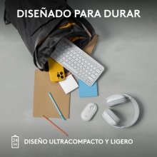 Ratón inalámbrico Logitech pebble mouse 2 m350s blanco