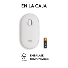 Ratón inalámbrico Logitech pebble mouse 2 m350s blanco