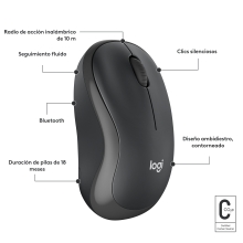RATON INALAMBRICO LOGITECH M240 SILENT BLUETOOTH GRAFITO