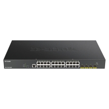 SWITCH SEMIGESTIONABLE D-LINK DGS-1250-28XMP/E 24P GIGA POE (370W) + 4P 10G SFP+
