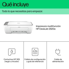 Multifunción HP DeskJet 2820E A4 WiFi blanca