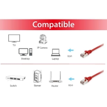 Cable de red Equip S/FTP Cat6A 10M LSOH rojo