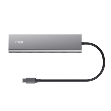 Hub USB tipo C Trust Halyx aluminio 4 puertos USB-C y 1 USB-C pass-through de 100W