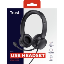 Auriculares Trust Ayda con micrófono plegable USB negro