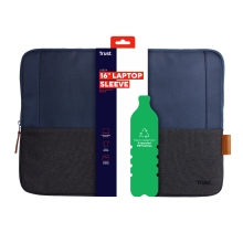 Funda Trust Lisboa Soft Sleeve hasta 16" negro/azul