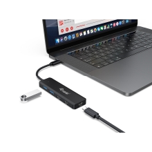 Hub USB tipo C Equip Life 4 puertos 2xUSB-A 3.0 2xUSB-C 3.2 compatible con Thunderbolt 3/4