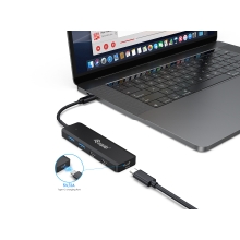 Hub USB tipo C Equip Life 4 puertos 2xUSB-A 3.0 2xUSB-C 3.2 compatible con Thunderbolt 3/4