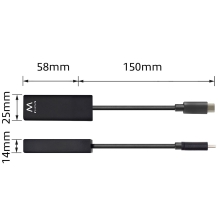 Cable adaptador Ewent usb tipo C a rj45 gigabit