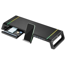 Elevador de monitor Ewent ew1268 con cajon y soporte para smartphone