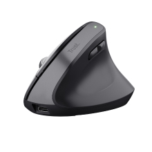 Ratón inalámbrico Trust Ergo Bayo II+ ergonómico vertical carga USB-C negro