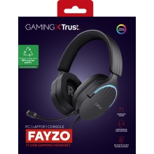 Auriculares Trust Gaming GXT 490 Fayzo RGB USB 7.1 micrófono desmontable negro
