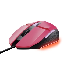 Ratón Trust Gaming RGB GXT 109P Felox 25066 iluminación LED 6 botones y cable de 150cm rosa