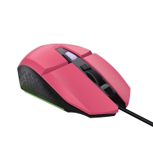 Ratón Trust Gaming RGB GXT 109P Felox 25066 iluminación LED 6 botones y cable de 150cm rosa