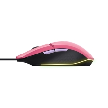Ratón Trust Gaming RGB GXT 109P Felox 25066 iluminación LED 6 botones y cable de 150cm rosa