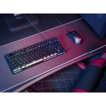 Teclado Trust Gaming GXT 833 Thado metálico compacto con iluminación multicolor