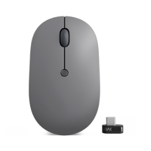 Ratón inalámbrico Lenovo Go USB tipo C en color gris y negro