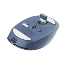 Ratón inalámbrico y Bluetooth Trust Ozaa recargable 6 botones receptor USB-A/USB-C azul