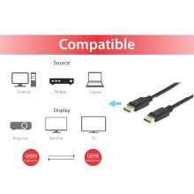 Cable DisplayPort a DisplayPort 1.4 8K 10m Equip