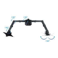 Soporte de mesa Tooq para 2 monitores de 17" a 27"