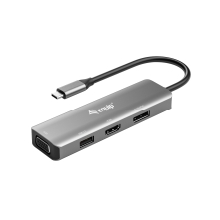 Docking USB tipo C Equip 133485 con 1xHDMI 4K, 1xDisplayPort 4K, 1xVGA, 1xUSB-A 2.0