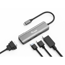 Docking USB tipo C Equip 133485 con 1xHDMI 4K, 1xDisplayPort 4K, 1xVGA, 1xUSB-A 2.0