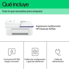 Multifunción HP Deskjet Plus 4230e Usb Wifi Fax Adf 8,5/5,5ppm blanco