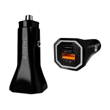 Cargador de coche AISENS 1x USB-C 1x USB 38W Negro