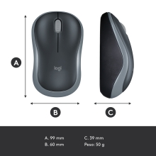 Ratón Inalámbrico Logitech M185 gris
