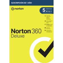 Antivirus Norton 360 Deluxe 50gb español 1 usuario 5 dispositivos 1 año caja