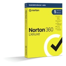 Antivirus Norton 360 Deluxe 50gb español 1 usuario 5 dispositivos 1 año caja