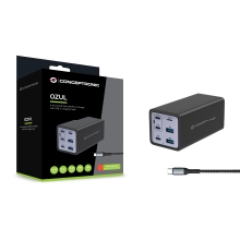 Cargador Conceptronic 200w 4xUSB tipo c / 2xUSB-A Quickcharge 3.0 Pd 3.1
