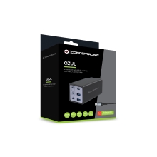 Cargador Conceptronic 200w 4xUSB tipo c / 2xUSB-A Quickcharge 3.0 Pd 3.1