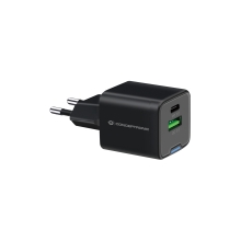 Cargador Conceptronic 1xUSB tipo c / 1xUSB-A Quickcharge 3.0 Gan Pps 20w negro