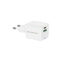 Cargador Conceptronic 1xUSB tipo c / 1xUSB-A Quickcharge 3.0 Gan Pps 20w blanco