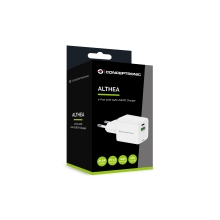 Cargador Conceptronic 1xUSB tipo c / 1xUSB-A Quickcharge 3.0 Gan Pps 20w blanco