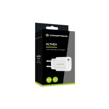 Cargador Conceptronic USB tipo c 20w Pd 3.0 blanco